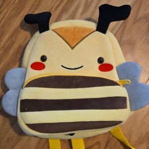 Akoo Cream and Yellow Plush Backpack
